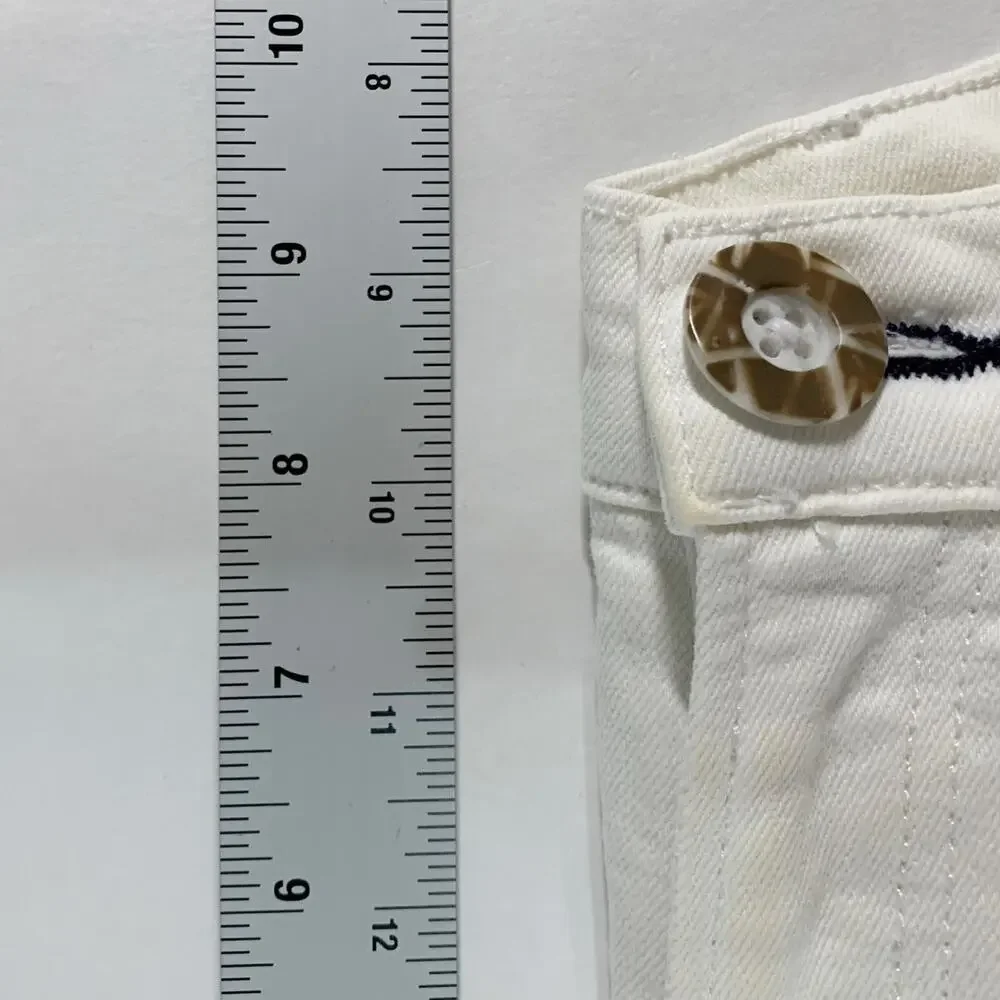 McGuire 24 Majorelle Mid Rise Flare Jeans Cream Denim Normcore Minimalist *flaw
